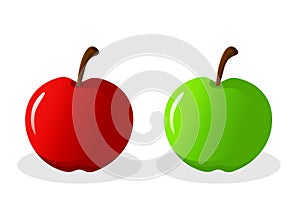 Vector Green Red Apple