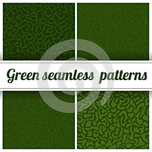 Vector green seamless pattern set