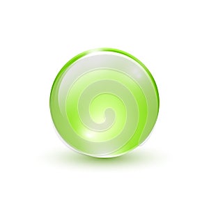 Vector green sphere isolated.