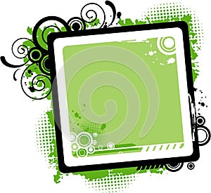 Vector Green Swirl Frame