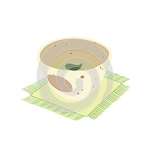 Vector green tea cup, esp10