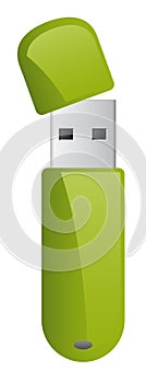 Vector green usb flash drive