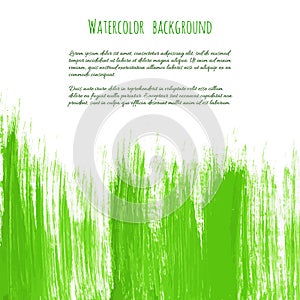 Vector greenery watercolor texture background