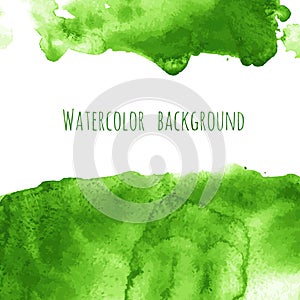 Vector greenery watercolor texture background