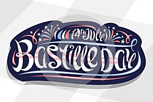 Vector greeting card for Bastille Day