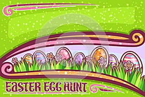 Vector greeting card for Easter Egg Hunt