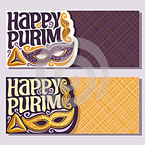 Vector greeting cards for Purim