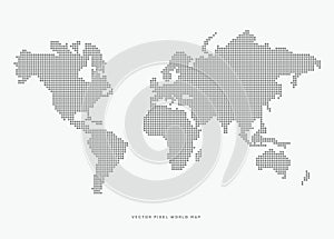 Vector grey dotted world map. - Illustration