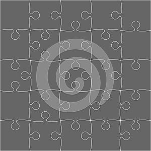 Vector Grey Puzzles Pieces - JigSaw - 25.