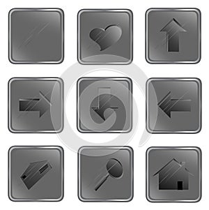 Vector grey square web buttons