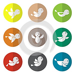 Vector group of bird in the circle
