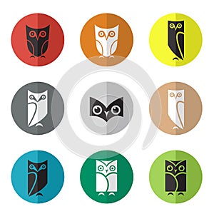 Vector group of owl in the circle