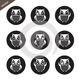 Vector group of owl in the circle