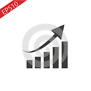 Vector growing graph icon