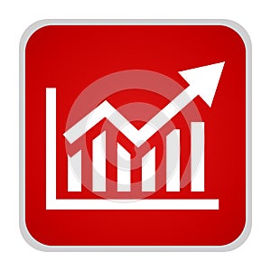 Vector growing graph icon. Vector illustration