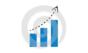 Vector growing graph icon - illustration