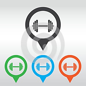 Vector growing graph icon. Infographic chart . icon map pin