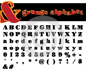 Vector grunge alphabet