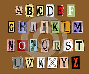 Vector of grunge alphabet