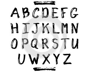 Vector grunge alphabet.