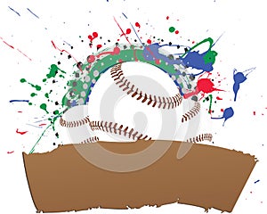 Vector Grunge Baseball Banner