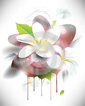 Vector grunge 3d flower background