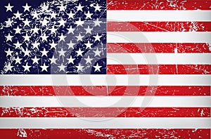 Vector grunge flag of the united states of america