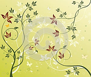 Vector grunge floral backgroun