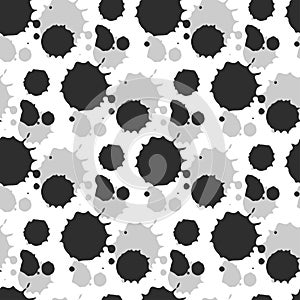Vector grunge seamless pattern. Abstract texture with black blots. Creative graphically background.
