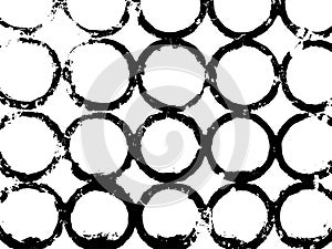 Vector grunge texture of round shapes. Using the effect of distress, weathering, chips, cracks, scratches, scuffs, dust