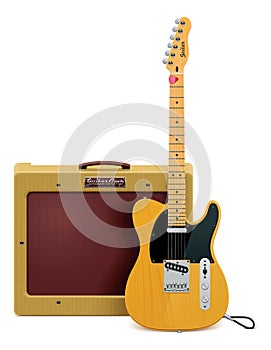 Vector guitar and amp icon
