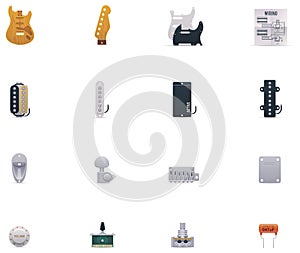 Vector guitar parts icon set