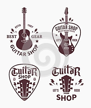 Vector guitar shop logo