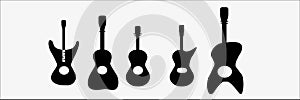 Vector guitars - Silhouettes. Set vector of guitars.