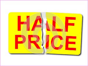 Vector half price sticker