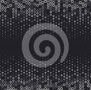 Vector halftone abstract background, black white gradient gradation. Geometric mosaic circle shapes monochrome pattern photo