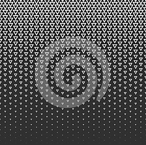 Vector halftone abstract background, black white gradient gradation. Geometric mosaic triangle shapes monochrome pattern photo