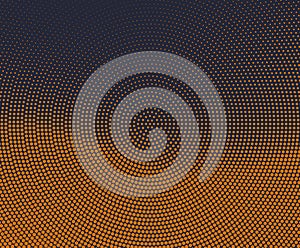 Vector halftone dots background. Monochrome comic pattern. Radial gradient hexagon texture