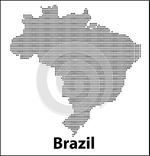 Vector halftone Dotted map of Brazil country