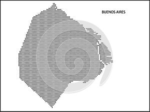 Vector Halftone Dotted map of Capital City BUENOS AIRES from ARGENTINA