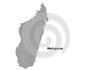 Vector halftone Dotted map of Madagascar country