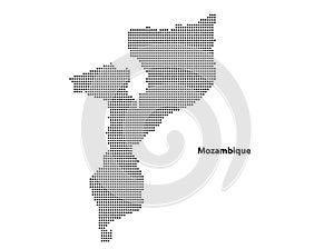 Vector halftone Dotted map of Mozambique country