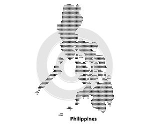 Vector halftone Dotted map of Philippines country