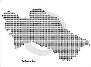 Vector halftone Dotted map of Turkmenistan country