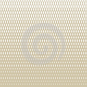 Vector halftone golden seamless pattern with fading grid, mesh, net, lattice