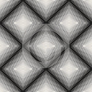 Vector halftone line background. Black and white striped seamless pattern