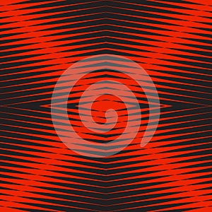 Vector halftone line background. Neon red and black striped seamless pattern