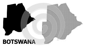 Vector Halftone Mosaic and Solid Map of Botswana