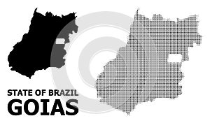 Vector Halftone Mosaic and Solid Map of Goias State