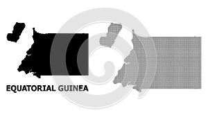 Vector Halftone Pattern and Solid Map of Equatorial Guinea